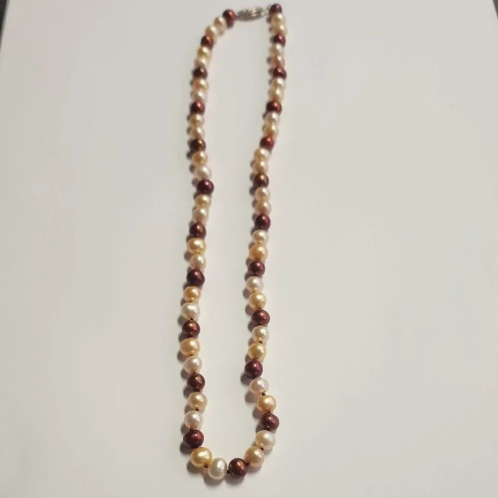 Elegant Pearl Necklace With Sterling Silver 925 Clasp